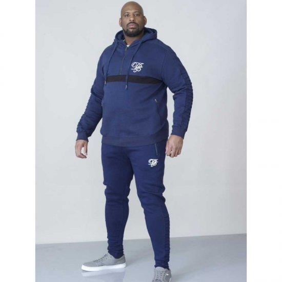 D555 Sergio Half Zip Hoodie Navy - Sweaters & hoodies - Sweaters & Hoodies Grote Maten Heren