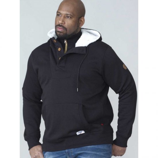 D555 Lorenzo Half zip Hoodie Black - Sweaters & hoodies - Sweaters & Hoodies Grote Maten Heren