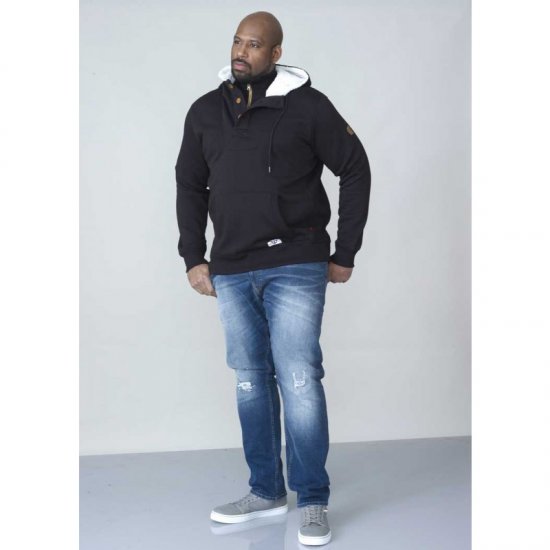 D555 Lorenzo Half zip Hoodie Black - Sweaters & hoodies - Sweaters & Hoodies Grote Maten Heren