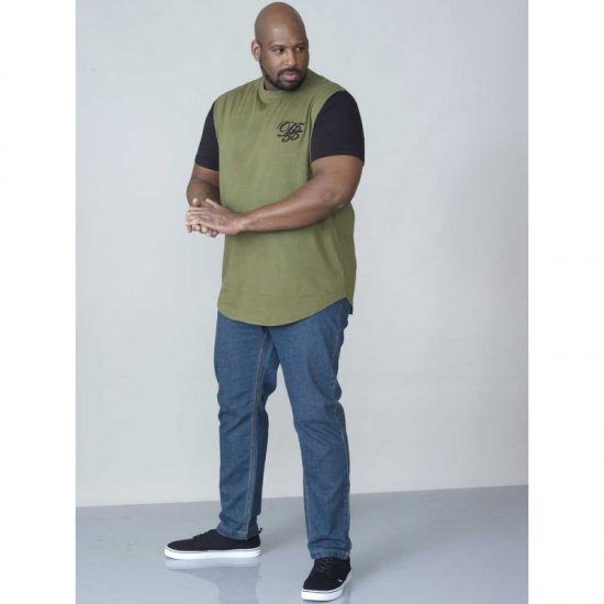 D555 Demarcus Couture T-shirt Khaki - T-shirts - Grote Maten T-shirts Heren