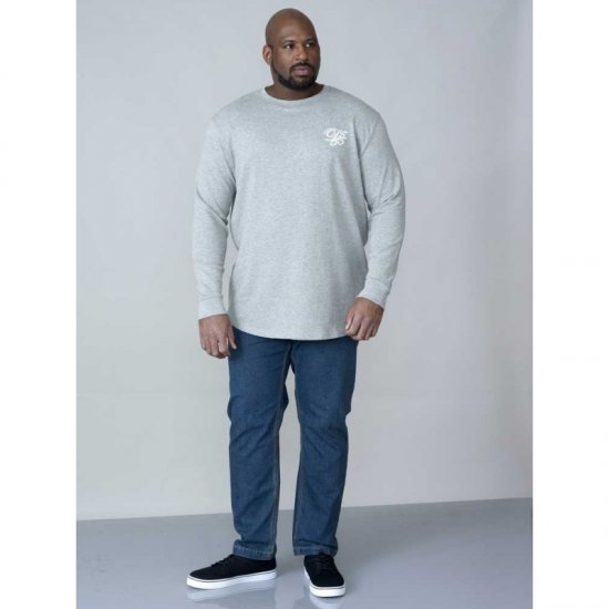 D555 Plato Long Sleeve T-shirt Grey - T-shirts - Grote Maten T-shirts Heren