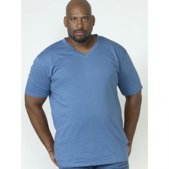 D555 Signature V-neck T-shirt Teal - T-shirts - Grote Maten T-shirts Heren