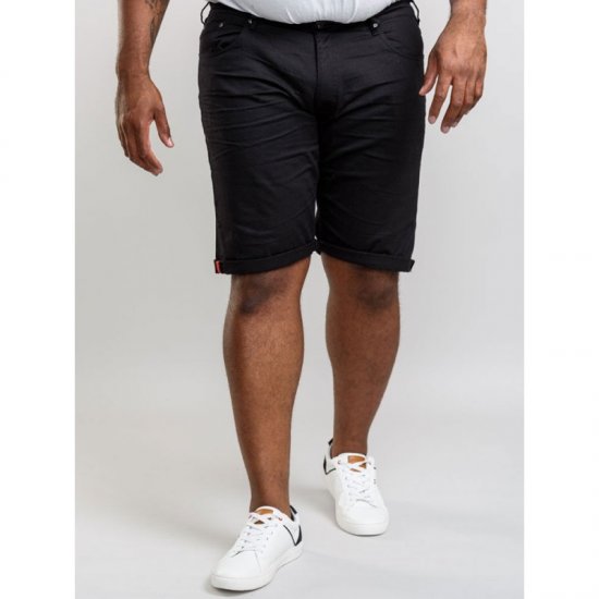 D555 Gilbert Stretch Shorts Black - Korte broeken - Grote Maten Korte Broeken Heren