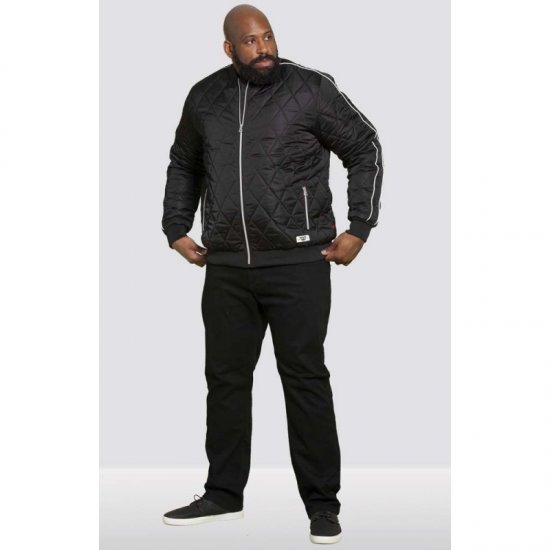D555 Skipton Quilted Bomber Jacket Black - Jassen - Grote Maten Herenjassen