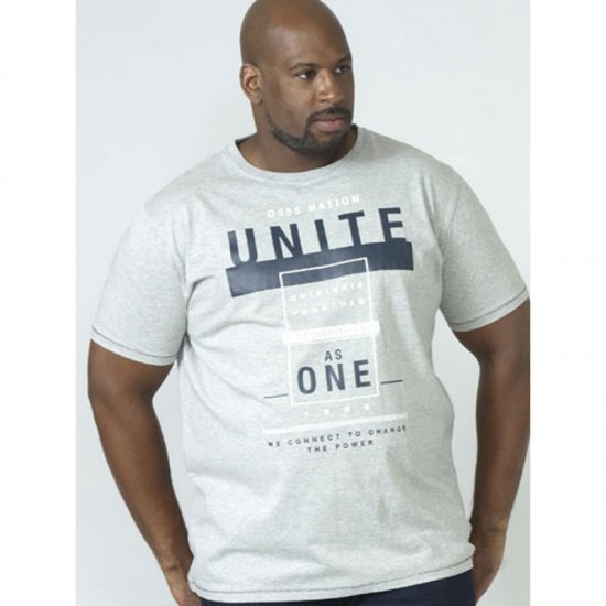 D555 Phillip T-shirt Grey - T-shirts - Grote Maten T-shirts Heren