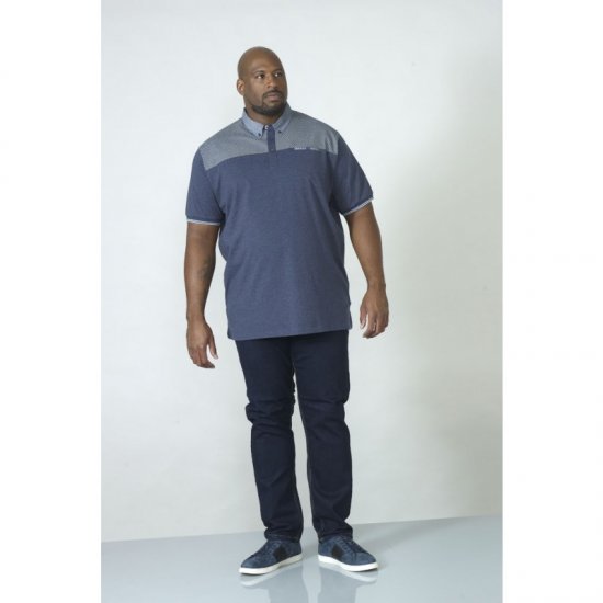D555 Brent Polo Denim Blue - Polo shirts - Grote Maten Poloshirts Heren