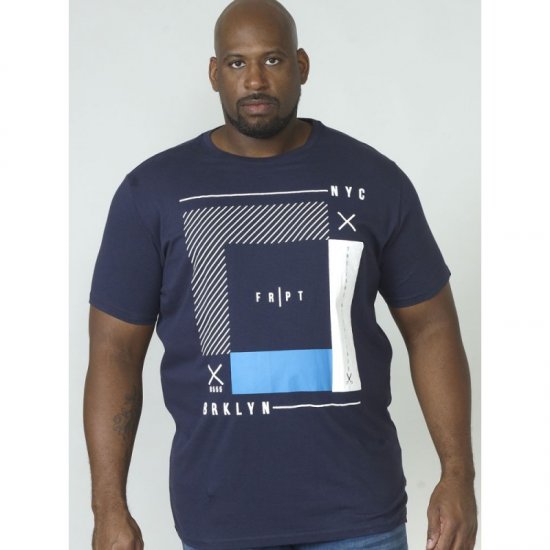 D555 Kenton T-shirt Navy - T-shirts - Grote Maten T-shirts Heren