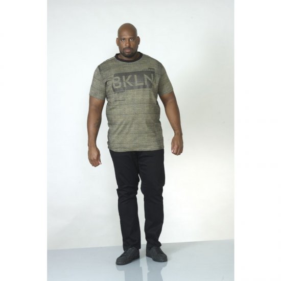 D555 NewYork Brooklyn T-shirt Khaki - T-shirts - Grote Maten T-shirts Heren