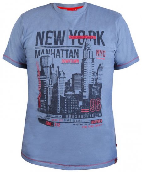 D555 Delta T-shirt Denim Blue - T-shirts - Grote Maten T-shirts Heren