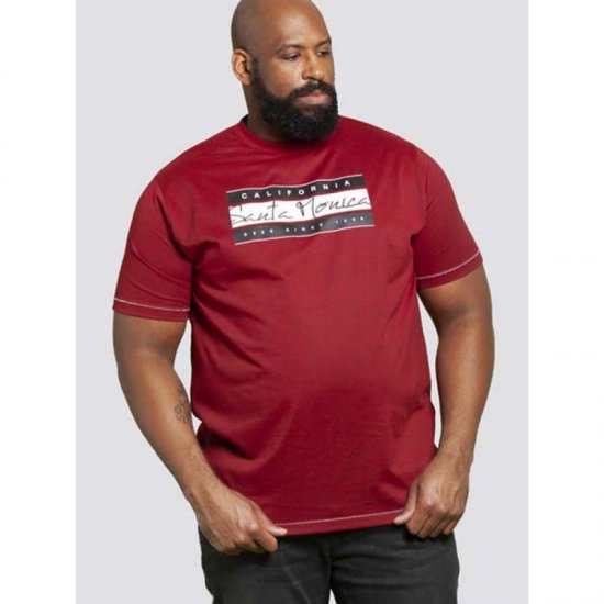 D555 Tempa T-shirt Red - T-shirts - Grote Maten T-shirts Heren