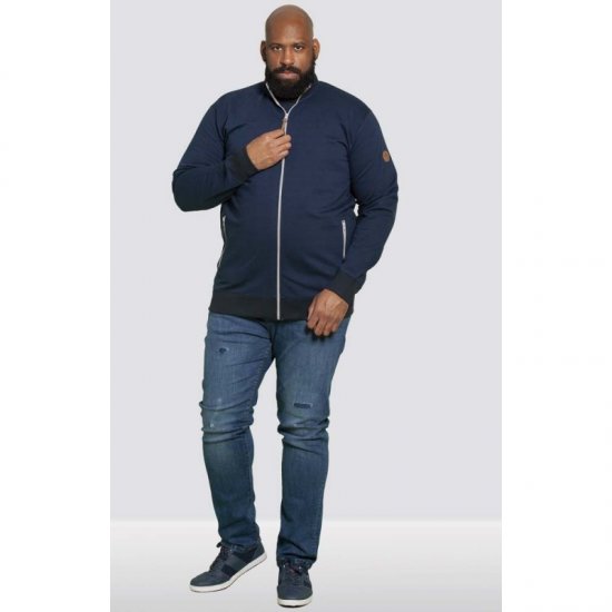 D555 Buxton Full Zip Sweatshirt Navy - Sweaters & hoodies - Sweaters & Hoodies Grote Maten Heren