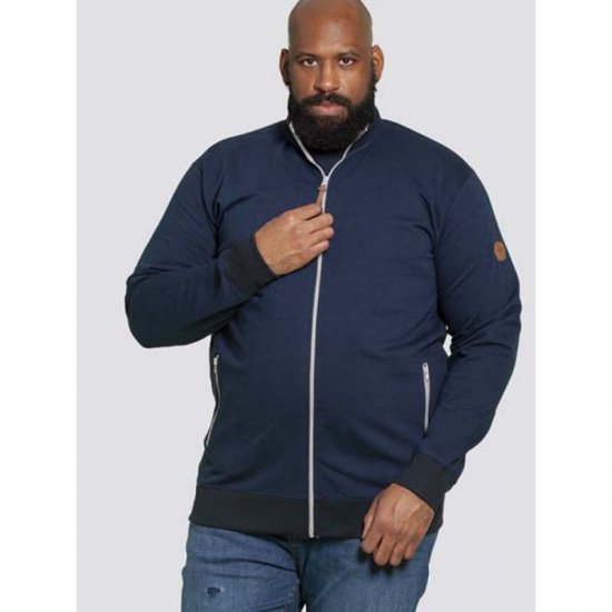 D555 Buxton Full Zip Sweatshirt Navy - Sweaters & hoodies - Sweaters & Hoodies Grote Maten Heren