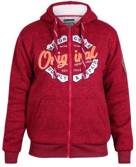 D555 Rylan Hoodie Red - Sweaters & hoodies - Sweaters & Hoodies Grote Maten Heren