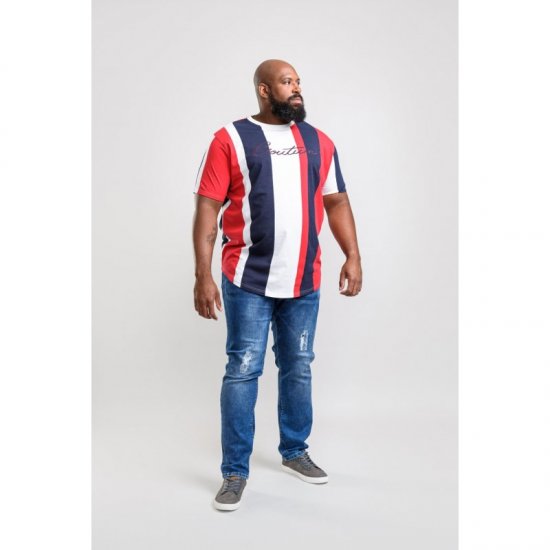 D555 Bancroft T-shirt Red/Navy - T-shirts - Grote Maten T-shirts Heren