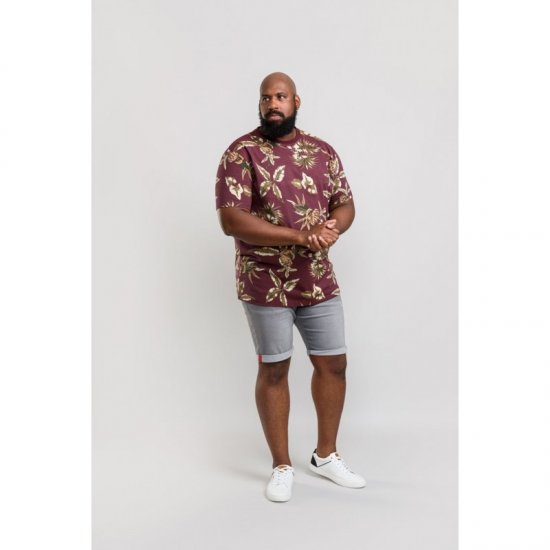 D555 Baxter T-shirt Wine-red - T-shirts - Grote Maten T-shirts Heren