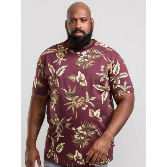 D555 Baxter T-shirt Wine-red - T-shirts - Grote Maten T-shirts Heren