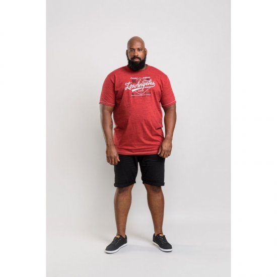 D555 Shelton T-shirt Red - T-shirts - Grote Maten T-shirts Heren