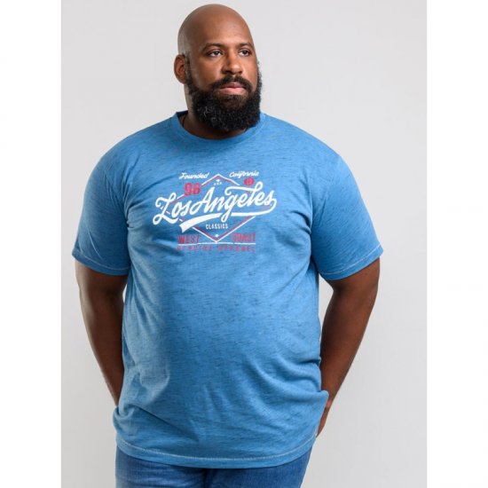 D555 Shelton T-shirt Blue - T-shirts - Grote Maten T-shirts Heren