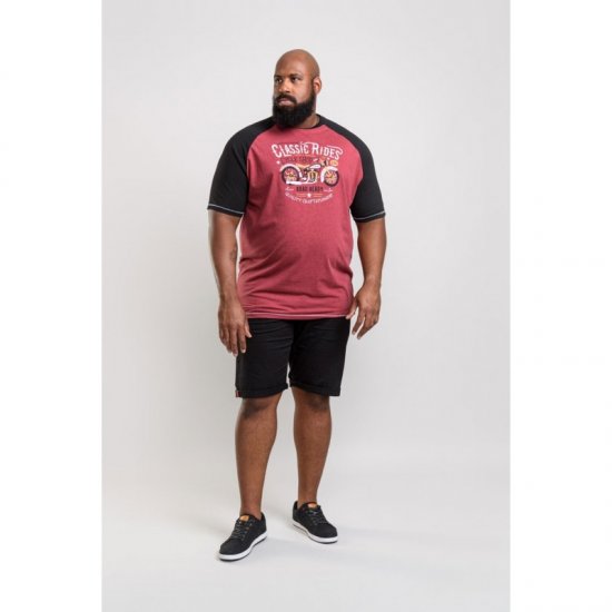 D555 Evans T-shirt Burgundy - T-shirts - Grote Maten T-shirts Heren