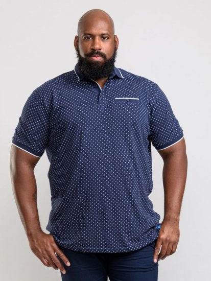 D555 Rogers Printed Polo Navy - Polo shirts - Grote Maten Poloshirts Heren