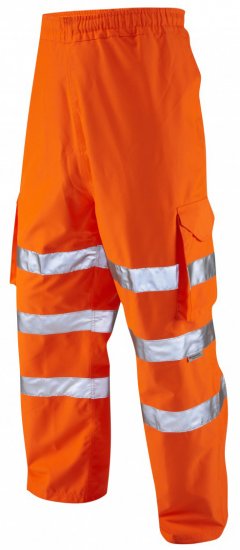 Leo Instow Breathable Executive Cargo Rain pants Hi-Vis Orange - Werkkleding - Werkkleding Grote Maten Heren