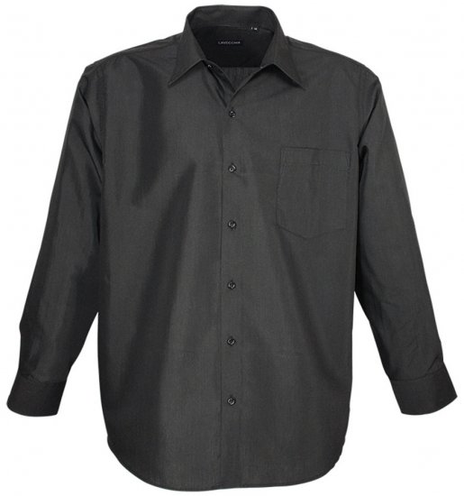 Lavecchia Classic Long Sleeve Shirt Black - Overhemden - Overhemden Grote Maten Heren