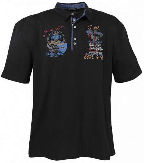 Lavecchia 3101 Printed Jersey Poloshirt Black - Polo shirts - Grote Maten Poloshirts Heren