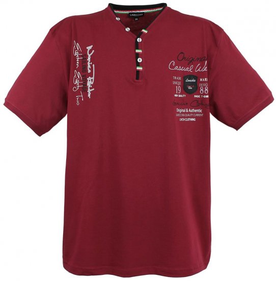 Lavecchia 2042 Printed T-shirt Bordeaux - T-shirts - Grote Maten T-shirts Heren