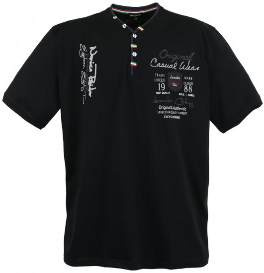 Lavecchia 2042 Printed T-shirt Black - T-shirts - Grote Maten T-shirts Heren