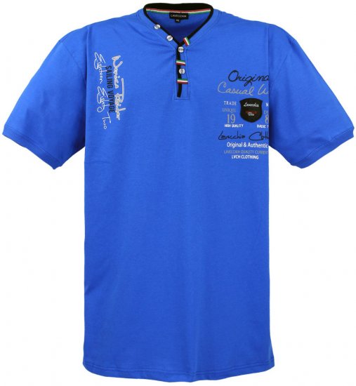 Lavecchia 2042 Printed T-shirt Royal Blue - T-shirts - Grote Maten T-shirts Heren