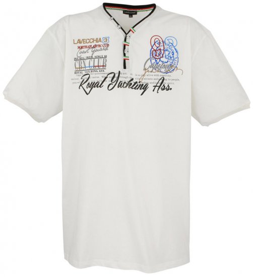 Lavecchia 608 Printed T-shirt Cream White - T-shirts - Grote Maten T-shirts Heren