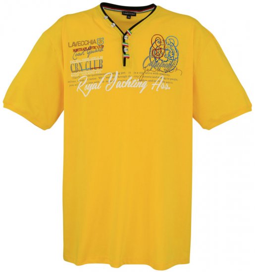 Lavecchia 608 Printed T-shirt Yellow - T-shirts - Grote Maten T-shirts Heren