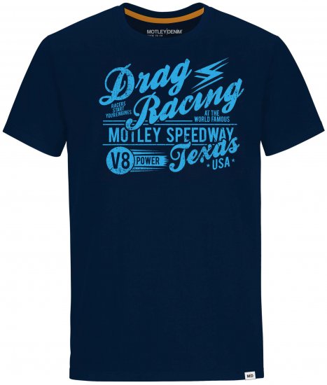 Motley Denim Lincoln T-shirt Navy - T-shirts - Grote Maten T-shirts Heren