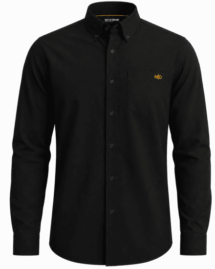 Motley Denim Lisbon Long Sleeve Shirt Black - Overhemden - Overhemden Grote Maten Heren