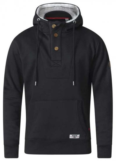 D555 Lorenzo Half zip Hoodie Black - Sweaters & hoodies - Sweaters & Hoodies Grote Maten Heren
