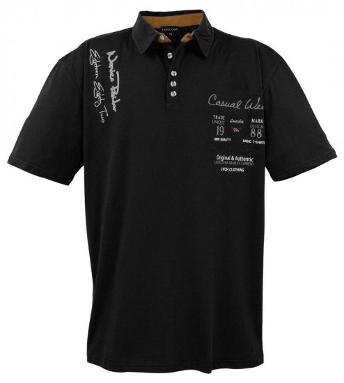 Lavecchia 610 T-shirt met kraag Zwart - Polo shirts - Grote Maten Poloshirts Heren