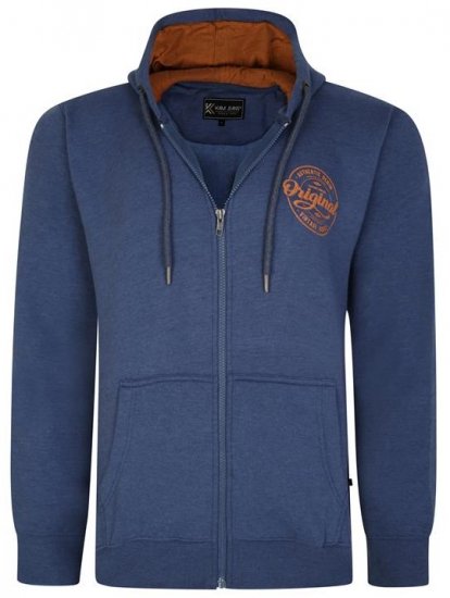Kam Jeans 7060 Zip Thru Originals Denim Hoodie Royal Blue - Sweaters & hoodies - Sweaters & Hoodies Grote Maten Heren