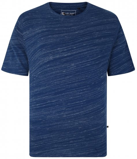 Kam Jeans 5738 Injected Marl Crew Neck T-Shirt Dark Blue - T-shirts - Grote Maten T-shirts Heren