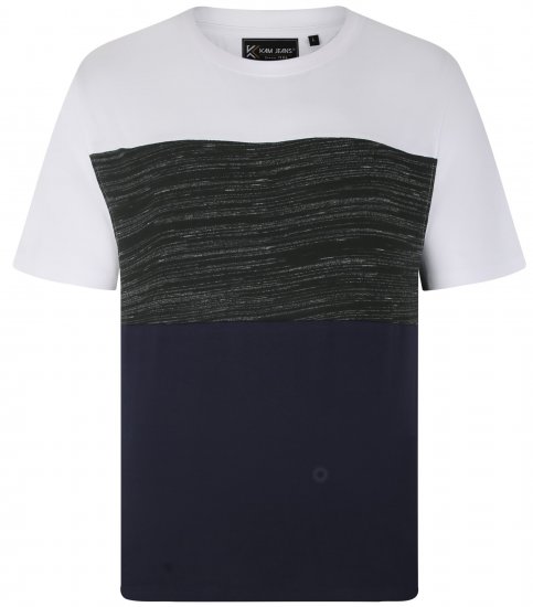 Kam Jeans 5739 Contrast Panel Cut & Saw T-Shirt Charcoal - T-shirts - Grote Maten T-shirts Heren