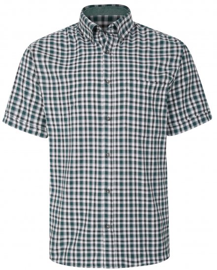 Kam Jeans 6285 Casual SS Check Shirt Evergreen - Overhemden - Overhemden Grote Maten Heren
