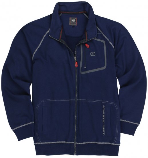 Adamo Manuel Sweatshirt with Zipper Navy - Sweaters & hoodies - Sweaters & Hoodies Grote Maten Heren