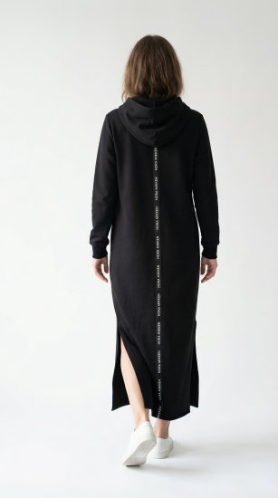 Nora Mikken MARI Maxi Hoodie Dress Black - Sweaters & hoodies - 