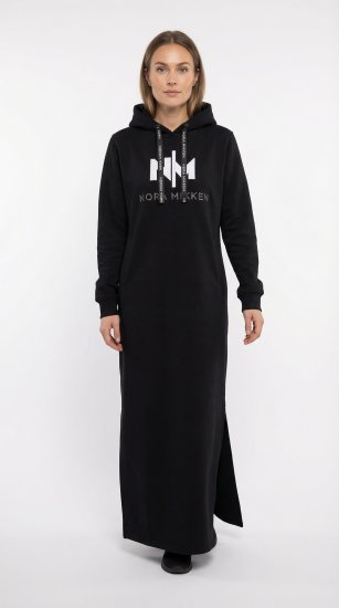 Nora Mikken MARI Maxi Hoodie Dress Black - Sweaters & hoodies - 