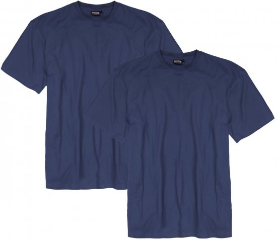 Adamo Marlon Comfort fit 2-pack T-shirt Denim Blue - T-shirts - Grote Maten T-shirts Heren