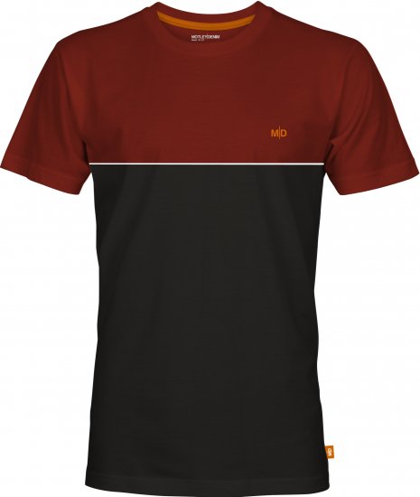 Motley Denim Athens Two-Toned T-Shirt Black/Red - T-shirts - Grote Maten T-shirts Heren