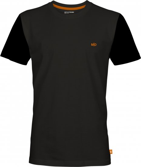 Motley Denim Granada Black Short Sleeved T-Shirt Charcoal - T-shirts - Grote Maten T-shirts Heren