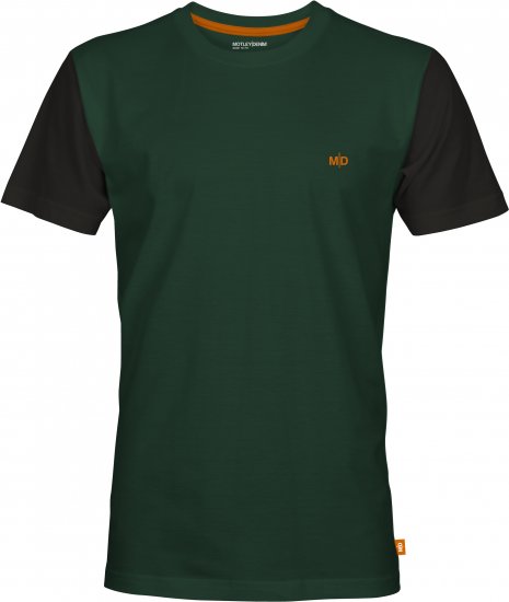 Motley Denim Granada Black Short Sleeved T-Shirt Racing Green - T-shirts - Grote Maten T-shirts Heren