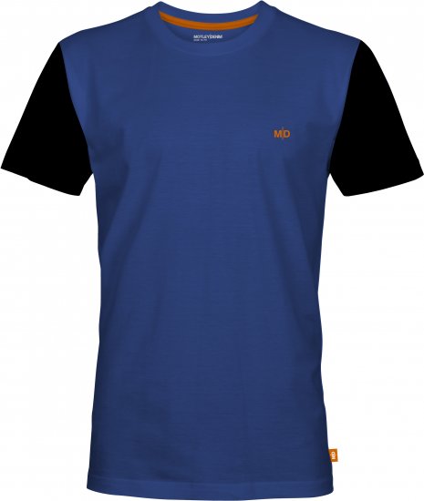 Motley Denim Granada Black Short Sleeved T-Shirt Royal Blue - T-shirts - Grote Maten T-shirts Heren