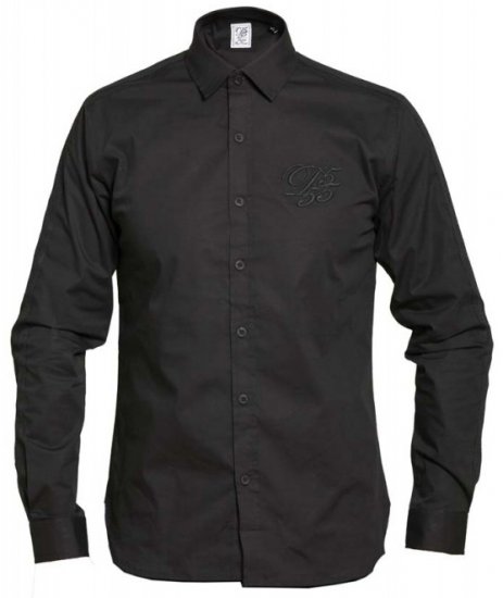D555 Michael Couture Stretch Shirt Black - Overhemden - Overhemden Grote Maten Heren