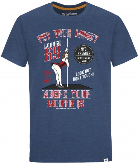 Motley Denim T-shirt Midtown Dark Indigo - T-shirts - Grote Maten T-shirts Heren
